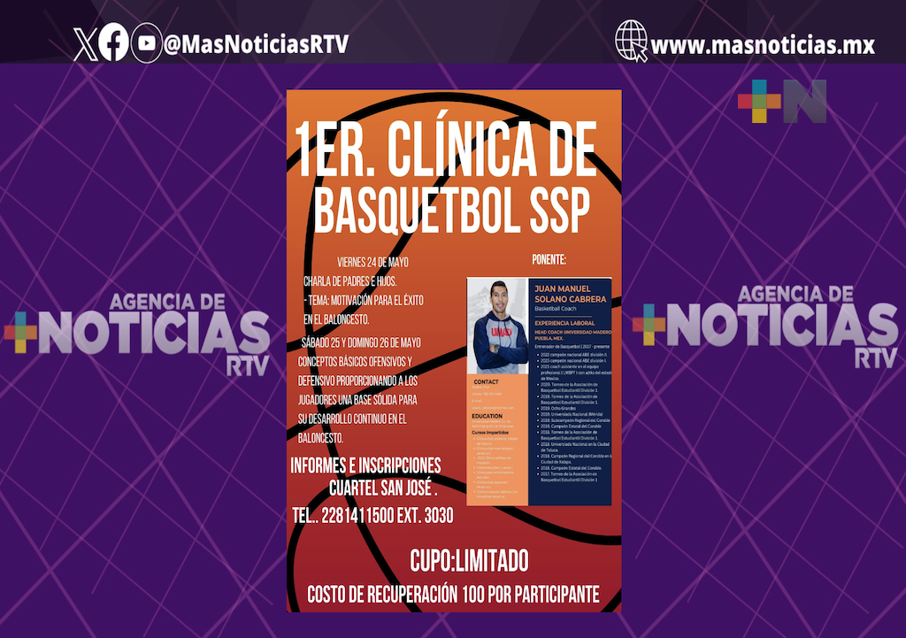 Convocan los Linces de Xalapa y la SSP a una Clínica de Basquetbol